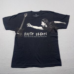 Keith Urban Shirt Medium World Tour 2007 Concert Country Music Black Graphic